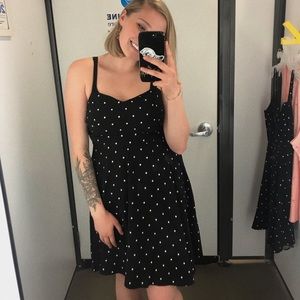 Black and White Polka-Dotted Dress